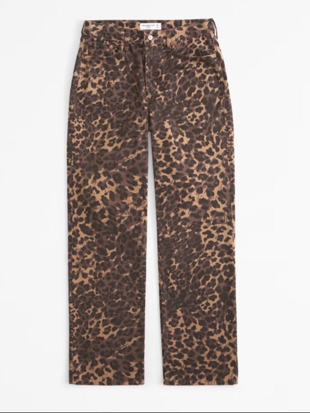 Abercrombie & Fitch Women’s Leopard Print Boyfriend Jeans - Brown/Black - Picture 7 of 12
